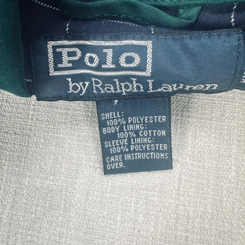 Polo Ralph Lauren Bi-Swing Harrington Jacket Mens M Green Red Pony Zip Up Lined